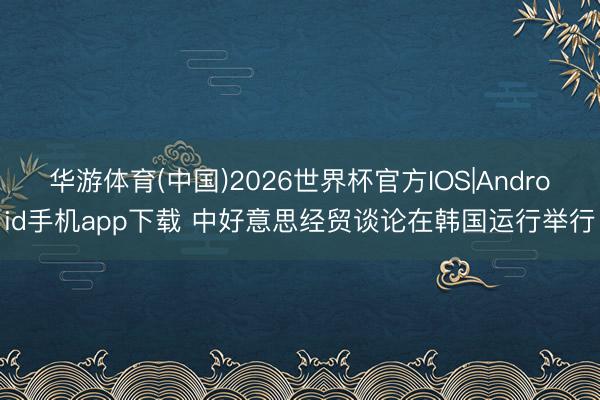 华游体育(中国)2026世界杯官方IOS|Android手机app下载 中好意思经贸谈论在韩国运行举行