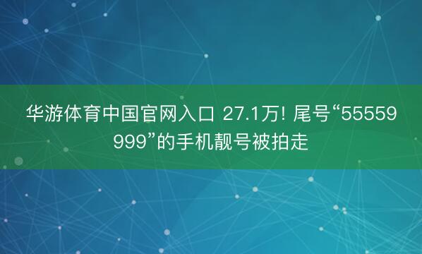 华游体育中国官网入口 27.1万! 尾号“55559999”的手机靓号被拍走
