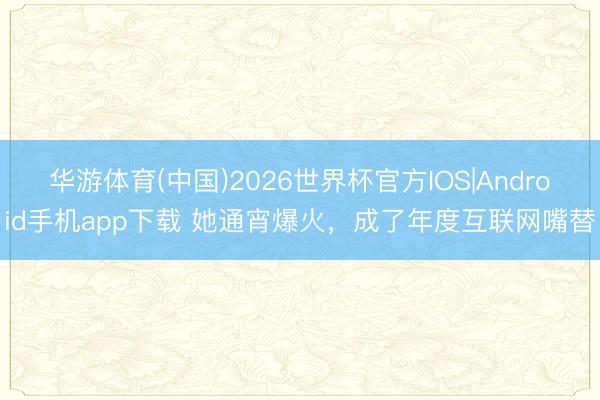 华游体育(中国)2026世界杯官方IOS|Android手机app下载 她通宵爆火，成了年度互联网嘴替