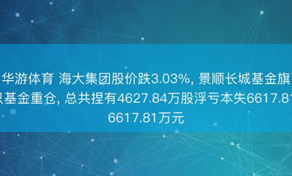 华游体育 海大集团股价跌3.03%， 景顺长城基金旗下7只基金重仓， 总共捏有4627.84万股浮亏本失6617.81万元