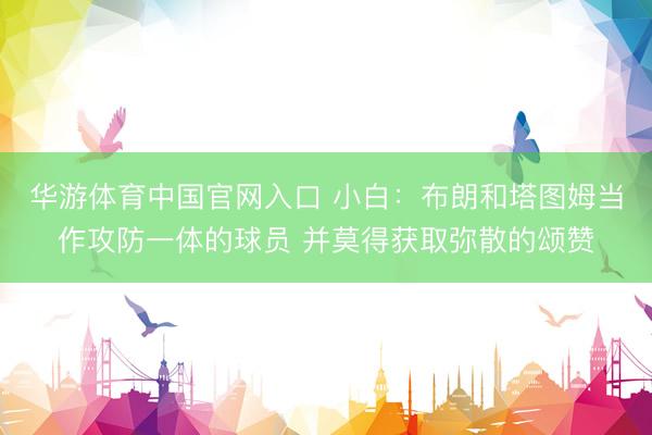 华游体育中国官网入口 小白:布朗和塔图姆当作攻防一体的球员 并莫得获取弥散的颂赞
